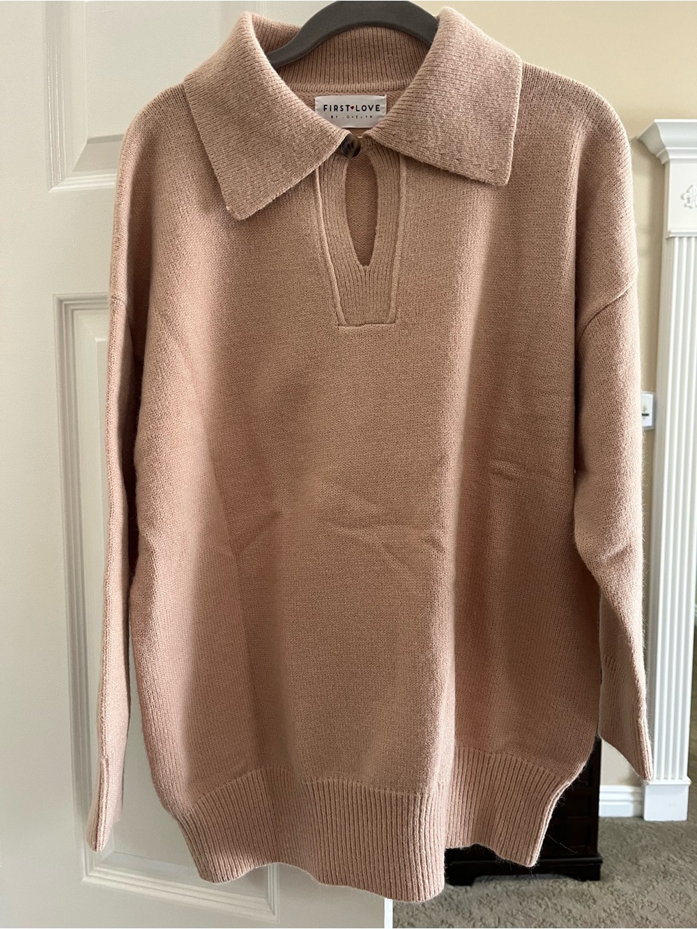 First Love Brown Polo Knit Sweater